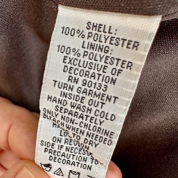 BOB MACKIE, BLACK/SILVER POLYESTER JACKET WITH EMBROIDERED DETAILS. SIZE 16 - Picture 8 of 8